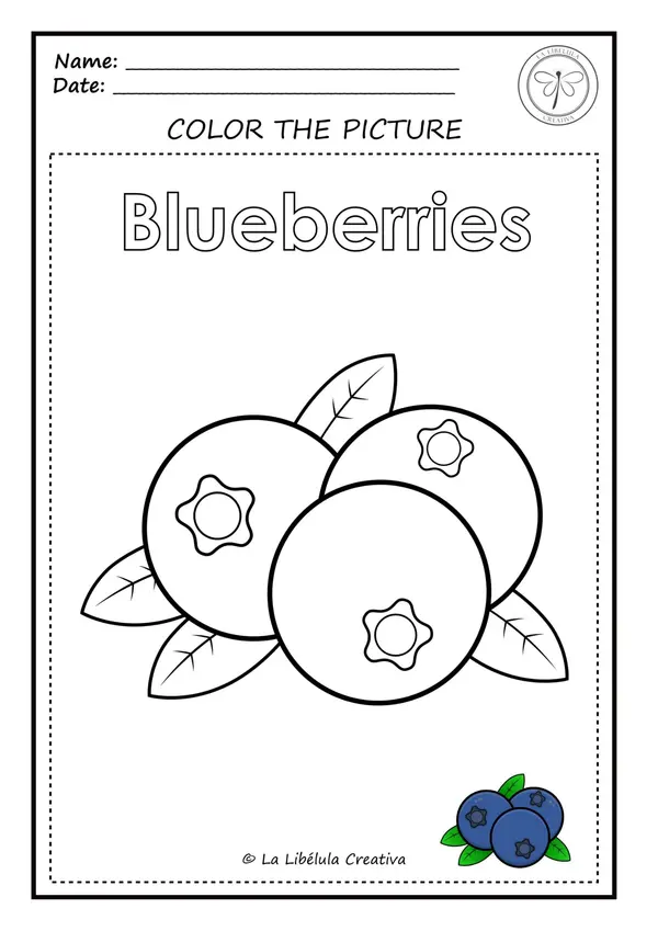 Worksheets Coloring Blue Objects Azul Objetos Colorear
