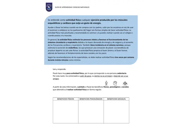 6° Actividad física e Higiene - Ciencias Naturales.