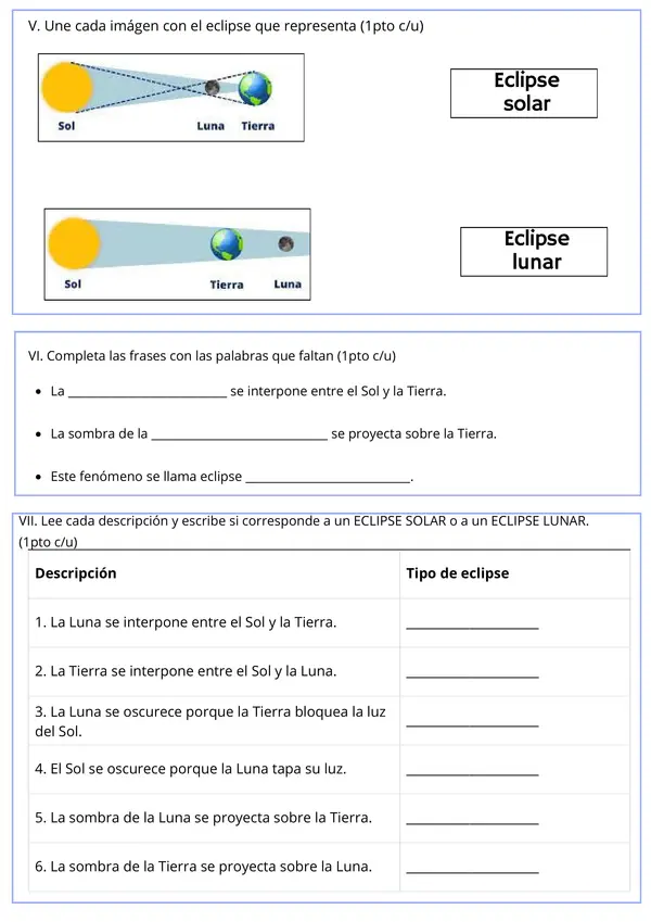  Evaluación de Ciencias: Eclipses y Fenómenos Astronómicos