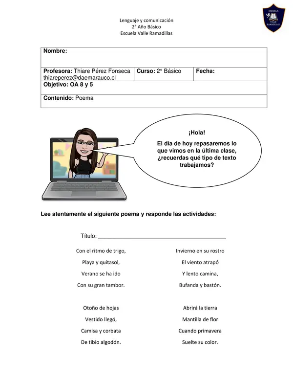 Poema el viento de otoño 2do básico