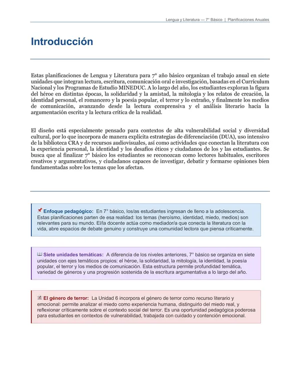 SÉPTIMO AÑO, PLANIFICACIÓN CLASE A CLASE PARA TODO EL AÑO LECTIVO