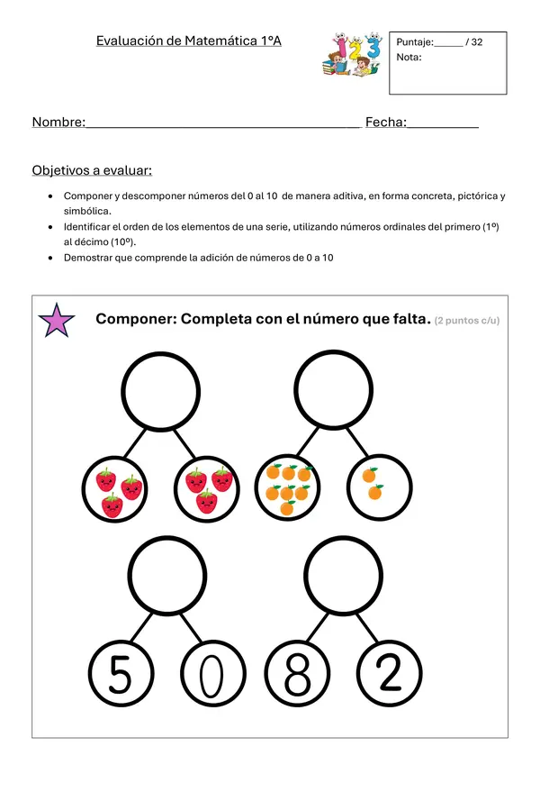 Evaluación de matemática 