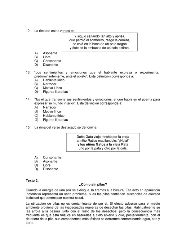 PACK DE 7 ENSAYOS COMPRENSION LECTORA TIPO SIMCE SEXTO BASICO