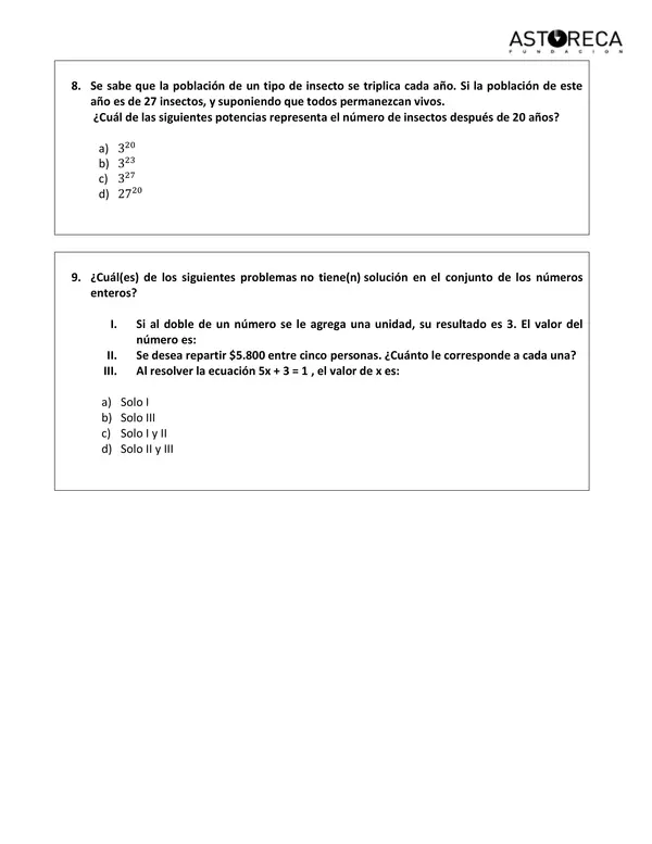 Ensayo simce, matemáticas, 2do año medio III