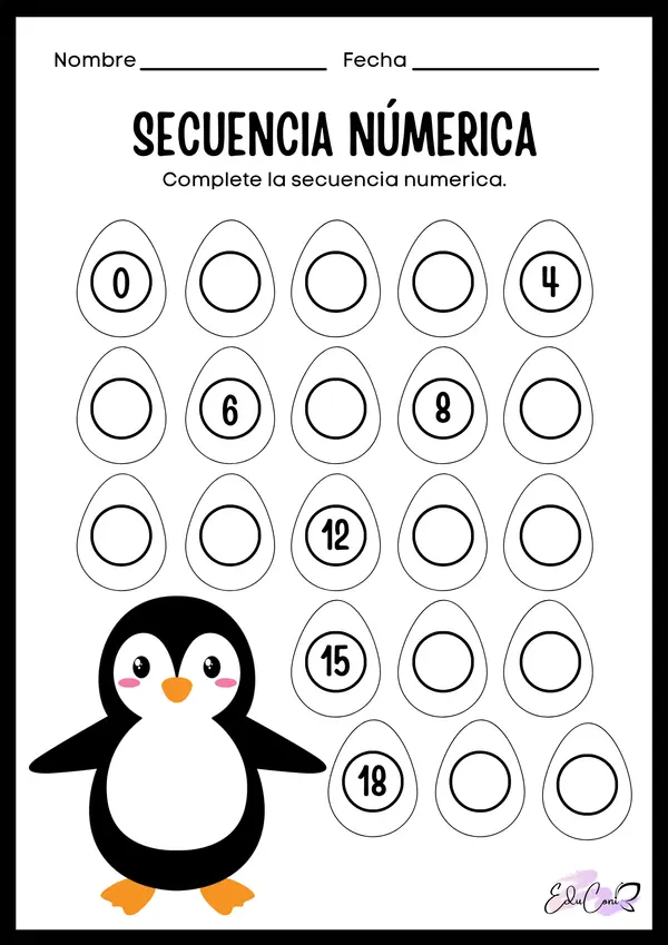 Secuencia pingüino 0 al 10