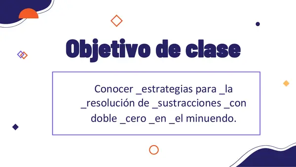 Sustracción con canje - Doble cero