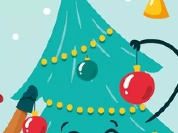 Poster de Navidad. Árbol de Navidad felíz