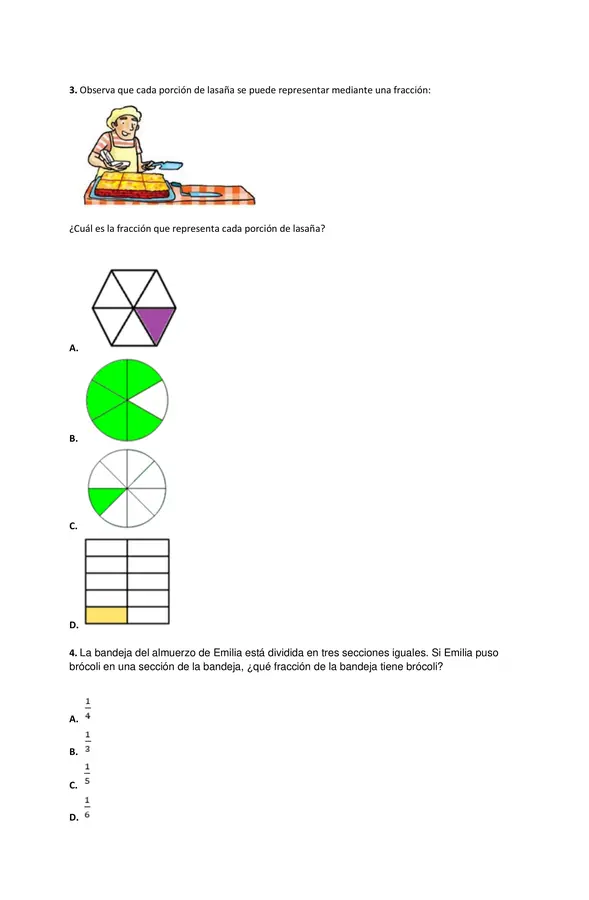 Guía de fracciones 4to básico