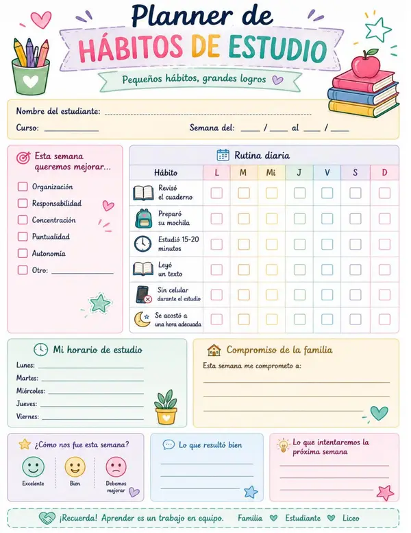 Pequeños hábitos diarios construyen grandes aprendizajes. 