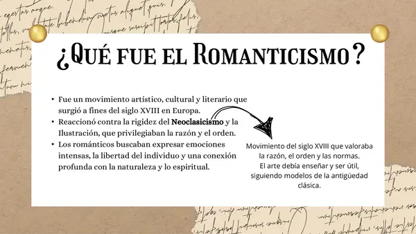 PPT Romanticismo Primero Medio