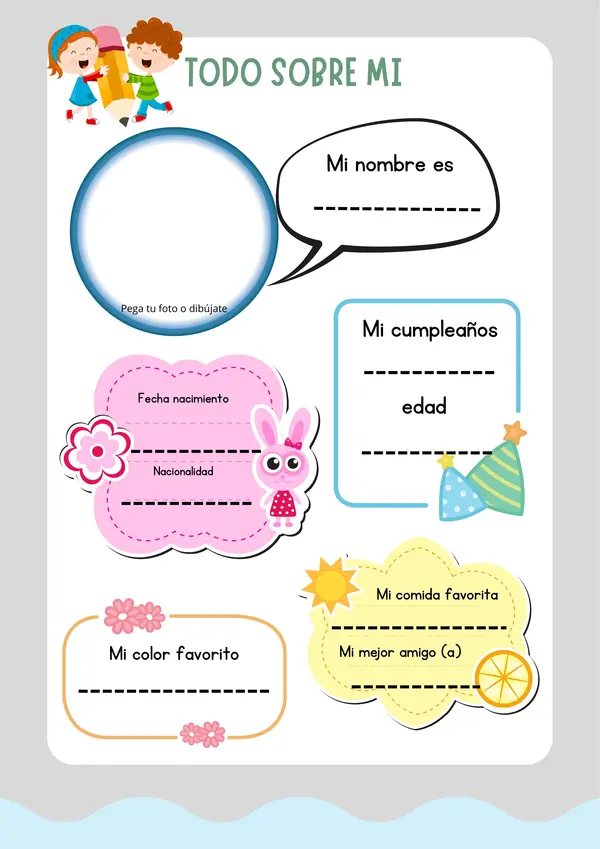 Actividad "Todo sobre mi"  Historia 