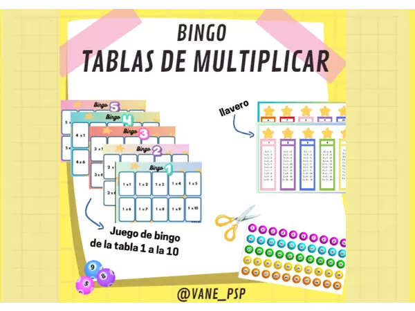 Bingo tablas de multiplicar
