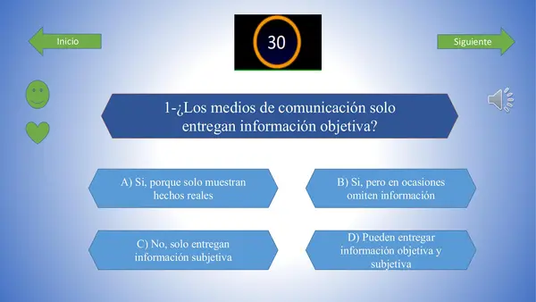 Juego tipo “¿Quién quiere ser millonario?” | Trivia sobre Medios de Comunicación – PowerPoint