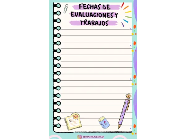 Fechas de evaluación