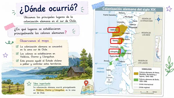 Colonización alemana en Valdivia y Llanquihue – Clase completa para 6° básico