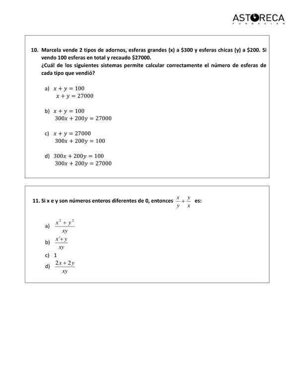 Ensayo simce, matemáticas, 2do año medio III