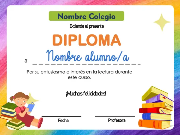 DIPLOMA DE RECONOCIMIENTO DE LECTURA MENSUAL 