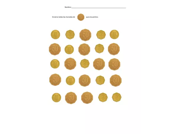 Encuentra la moneda de 50