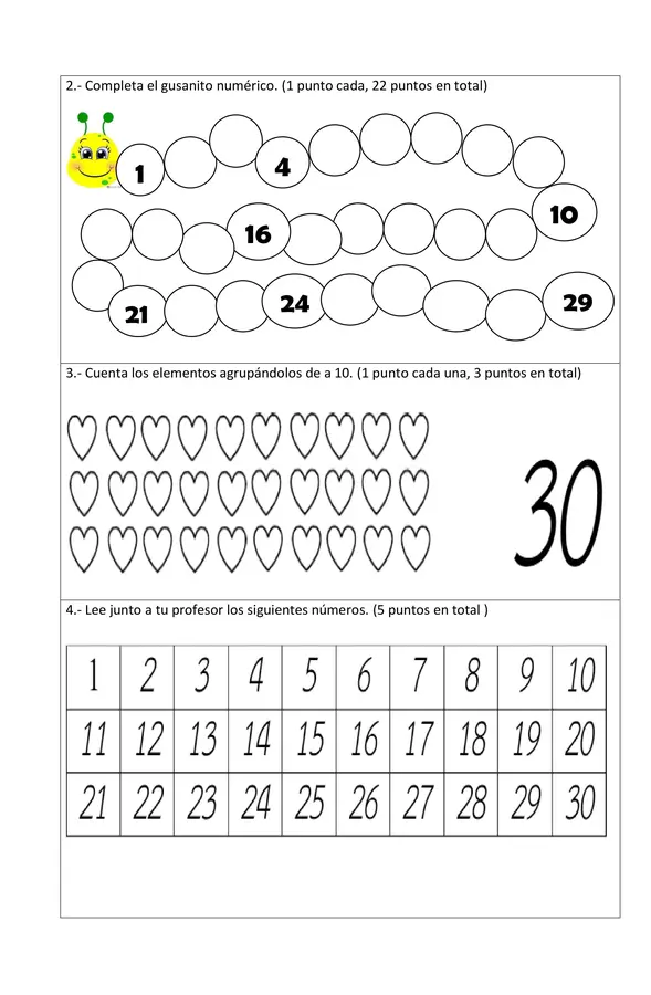 Evaluación Matemática primero básico 