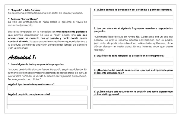 Guía de trabajo - Saltos temporales 