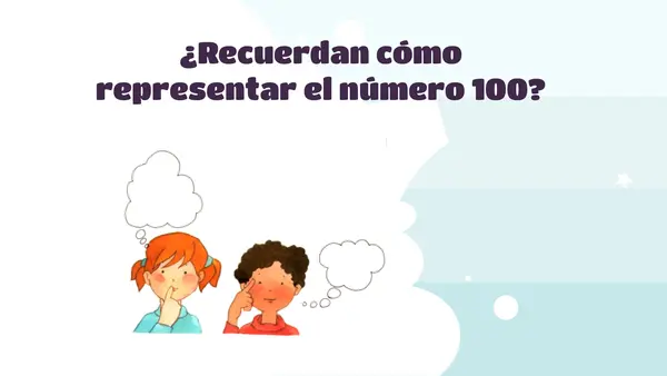 Numeración hasta el 100 con representación