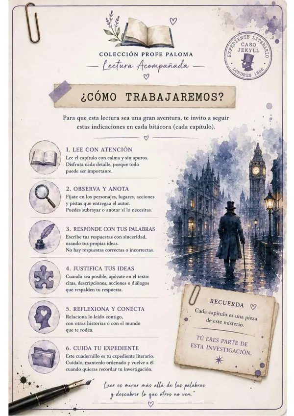 Cuadernillo lectura acompañada - El extraño caso de Dr. Jekyll y Mr. Hyde, Robert Louis 