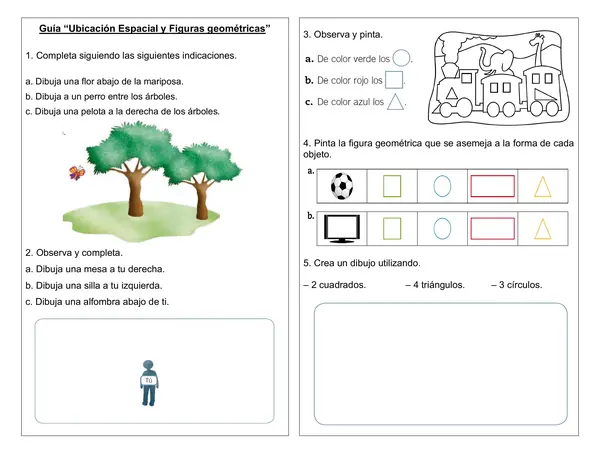 Guía 1° año "Ubicación espacial y figuras geométricas"