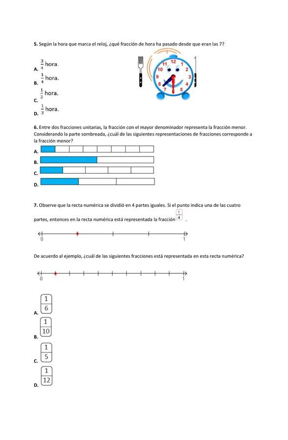 Guía de fracciones 4to básico