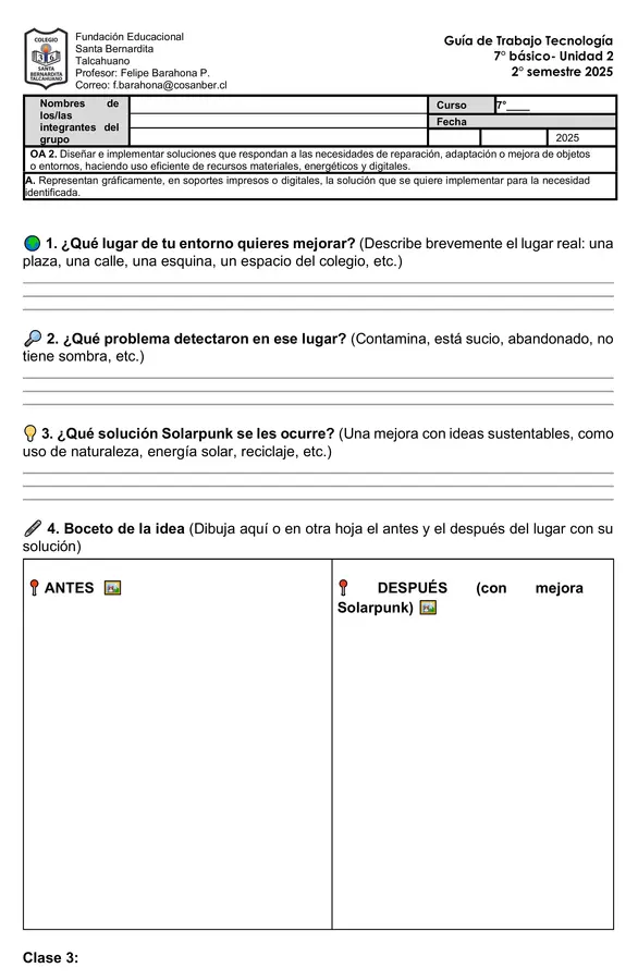 Guía de trabajo- 7° básico- Unidad 2