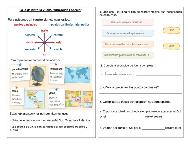 Guía de historia 2° año "Ubicación espacial"