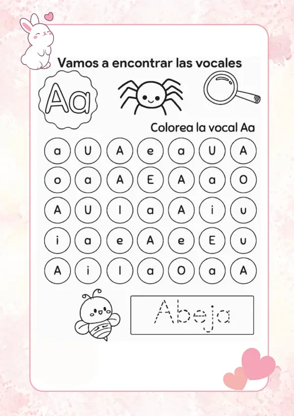 CUADERNILLO DE VOCALES CUTE
