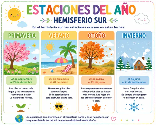 Poster, cartel Estaciones del Año Hemisferio Sur