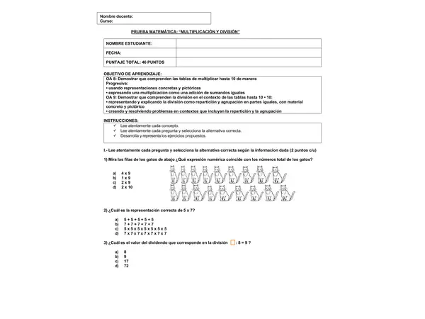 Evaluación Suma iterada y Reparto equivalente 