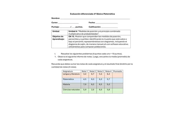 Evaluación adecuada medidas de tendencia centra