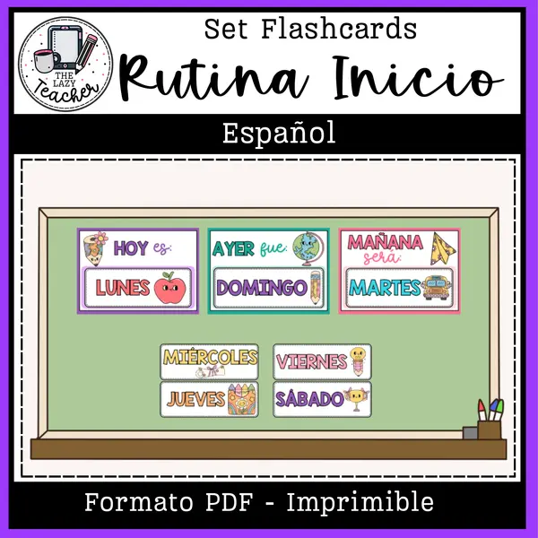 FLASHCARDS - RUTINA INICIO DE CLASE - ESPAÑOL