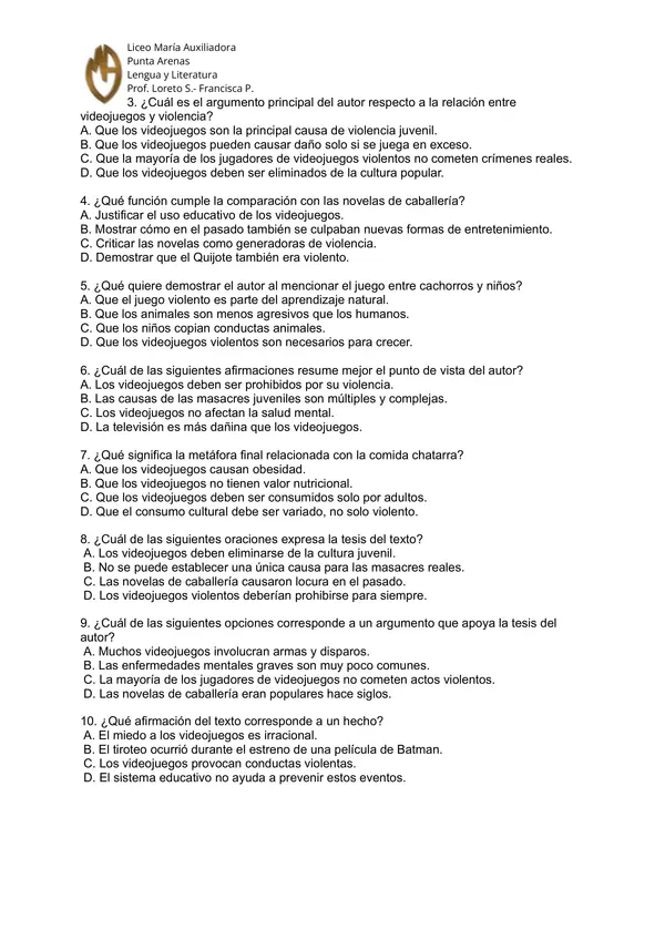 Control textos argumentativos