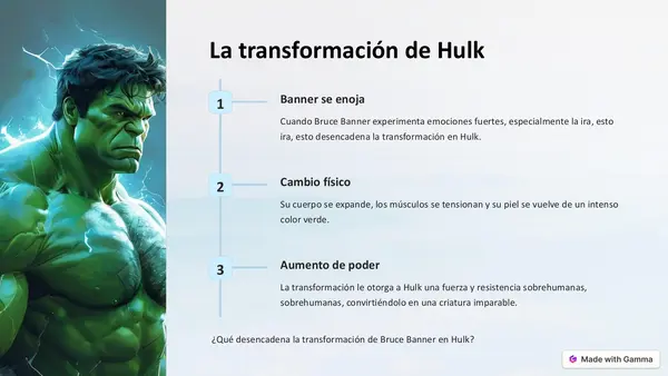 Texto de comprensión lectora con HULK