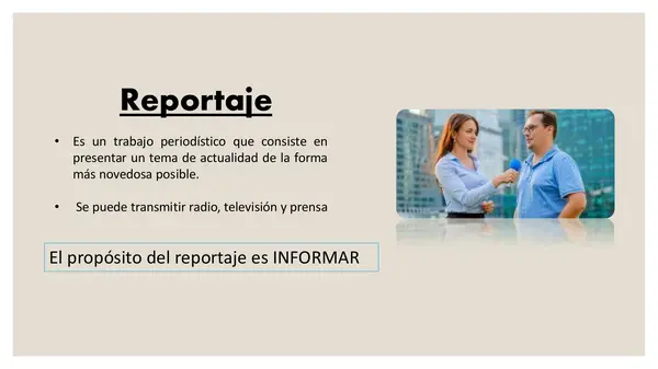 ppt el reportaje - quinto Básico