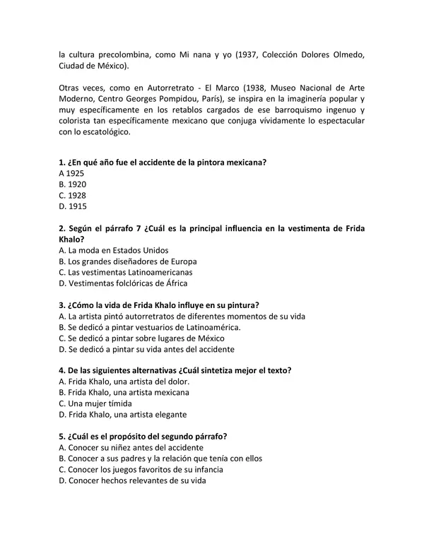  Control de comprensión lectora de textos no literarios