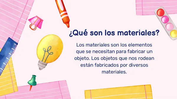 1ro básico: Tipos de materiales y sus características (Ciencias naturales)