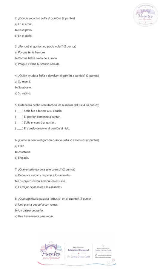 Evaluación de Lenguaje y Comunicación 2° Básico | 1° Semestre |Rúbrica de Desempeño | PDF Imprimible