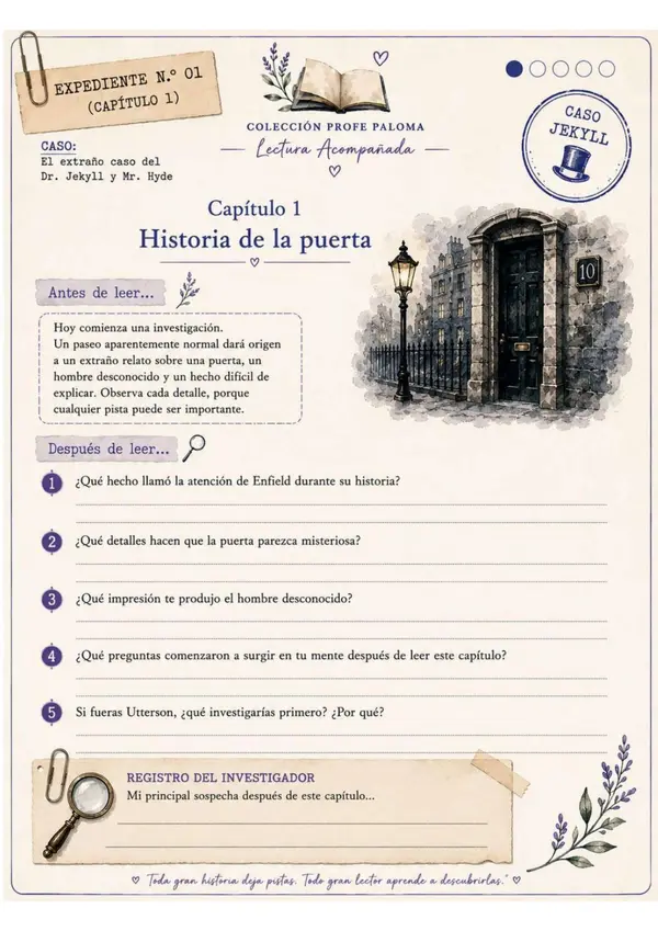 Cuadernillo lectura acompañada - El extraño caso de Dr. Jekyll y Mr. Hyde, Robert Louis 