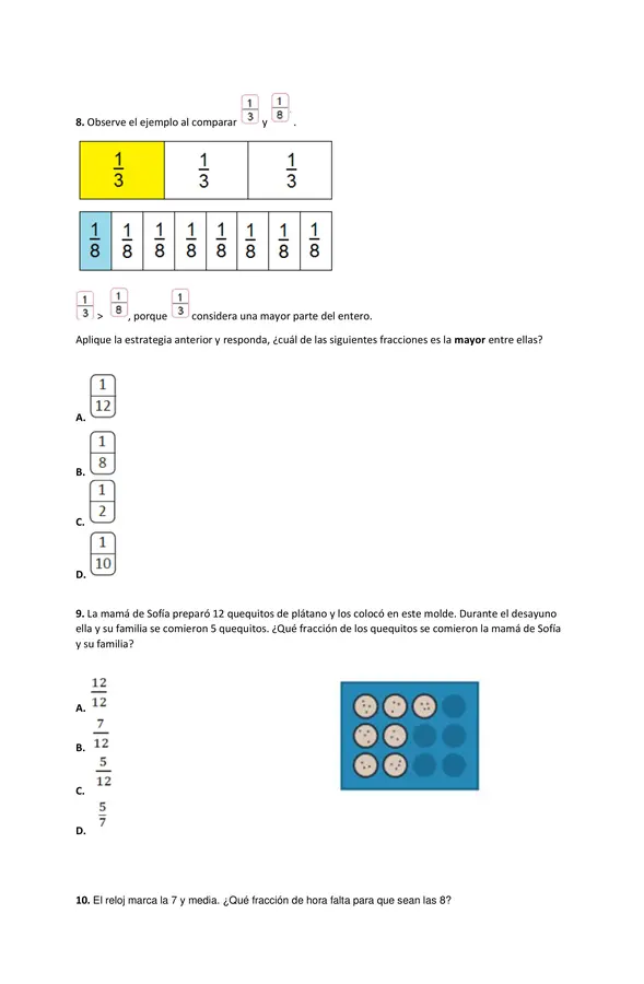 Guía de fracciones 4to básico