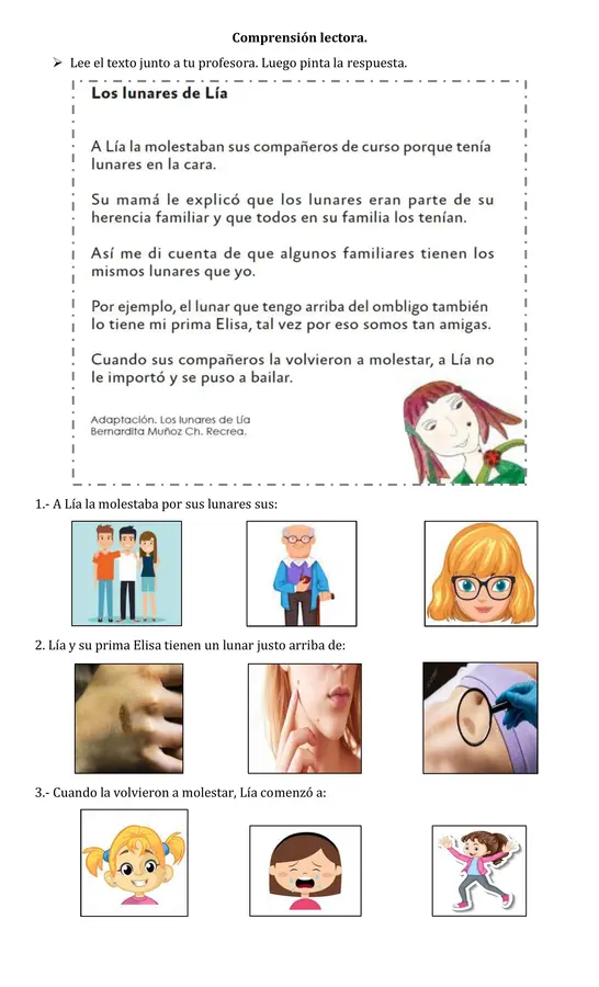 Evaluación de comprensión de textos.