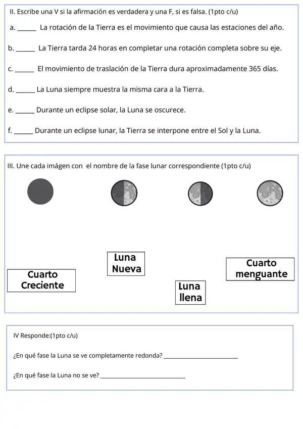  Evaluación de Ciencias: Eclipses y Fenómenos Astronómicos