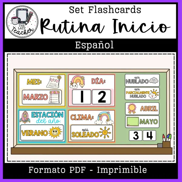 FLASHCARDS - RUTINA INICIO DE CLASE - ESPAÑOL