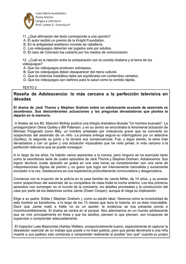 Control textos argumentativos