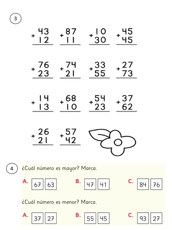 Guía de matemáticas: adición, sustracción, problemas, 2do básico