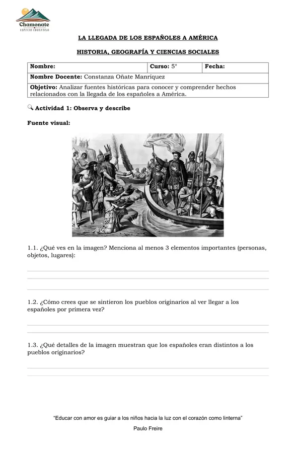 LA LLEGADA DE LOS ESPAÑOLES A AMÉRICA