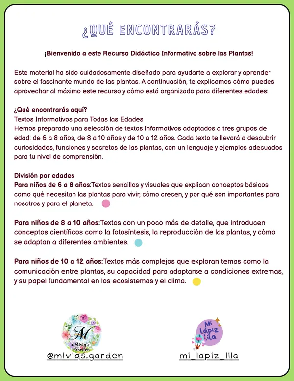 TEXTOS INFORMATIVOS LAS CURIOSIDADES DE LAS PLANTAS